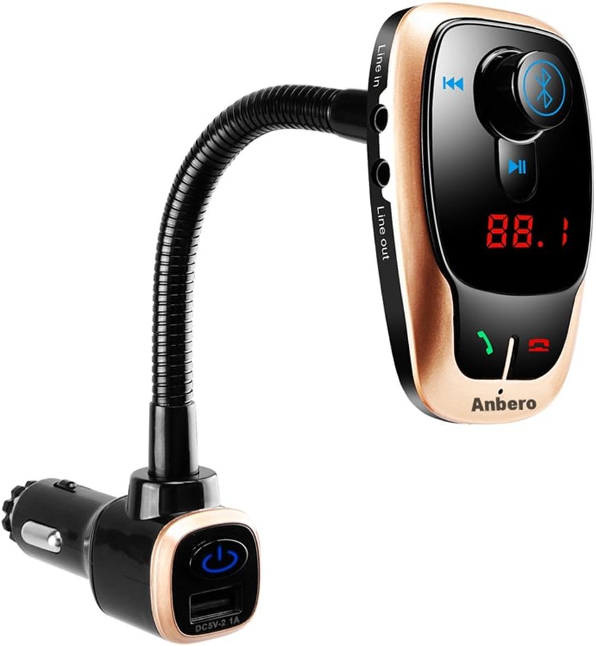 Anbero AUD-106 Wireless Bluetooth FM Transmitter Radio Adapter Car Kit