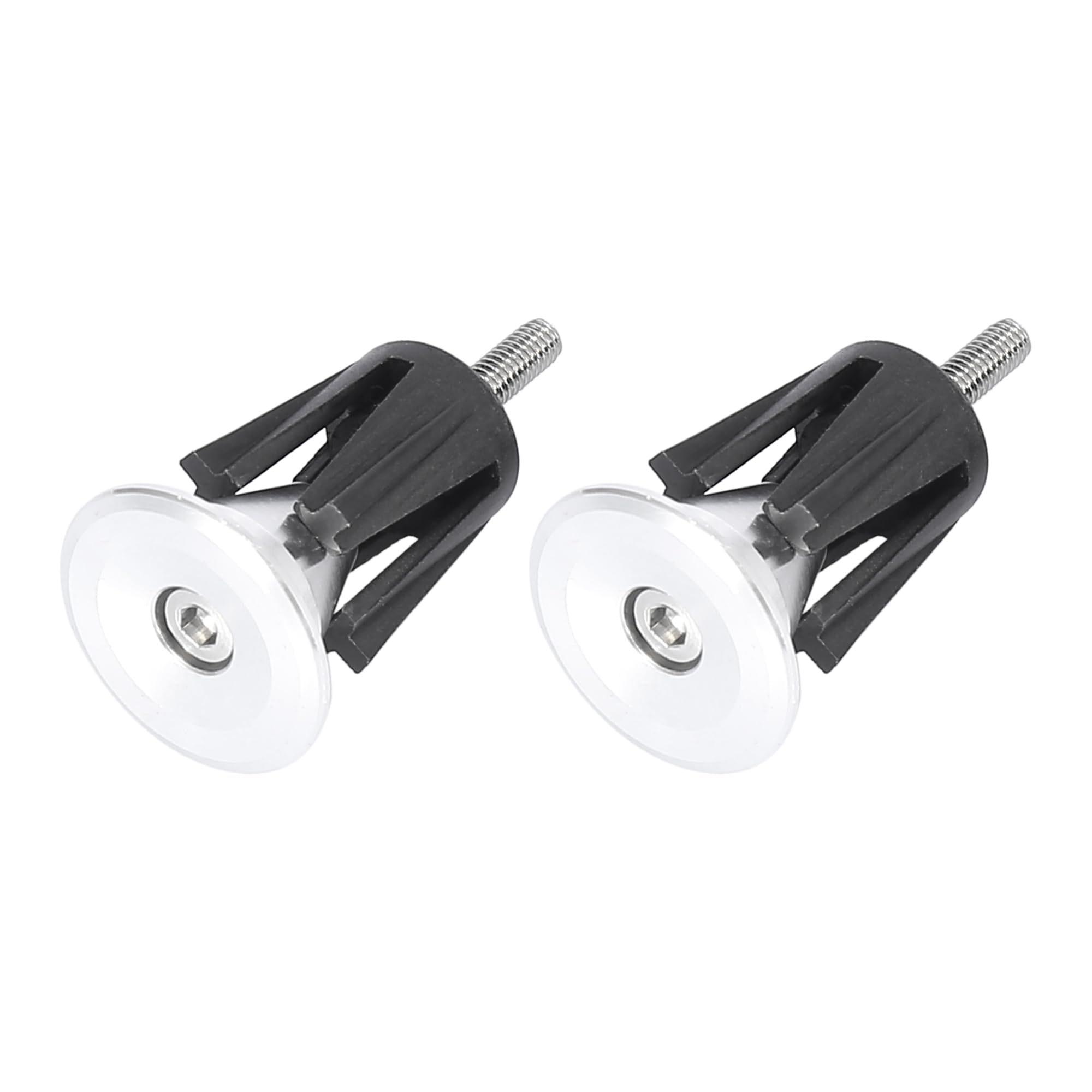 X AUTOHAUX Pair Aluminum Alloy Bicycle Bike Handlebar End Plugs Silver Tone