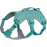 Ruffwear, Web Master Dog Body Harness, River Rock Green, Medium | Three-Strap Style Prevents Backing Out, Side Release Neck Buckle, Handle for Lift and Assist, Three Leash Attachment Points