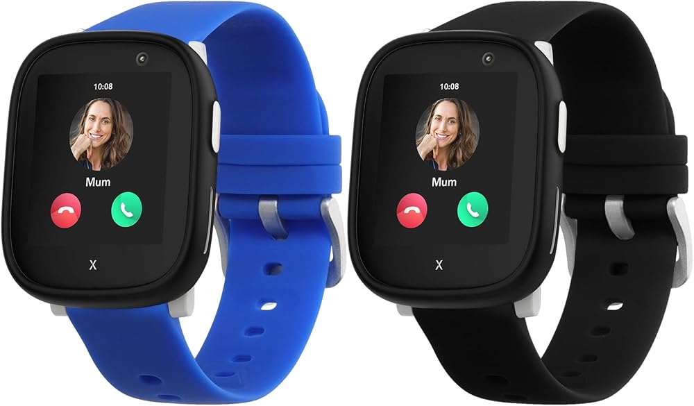 kwmobile TPU Silicone Watch Strap Set for Xplora X6 Play Small Black Dark Blue
