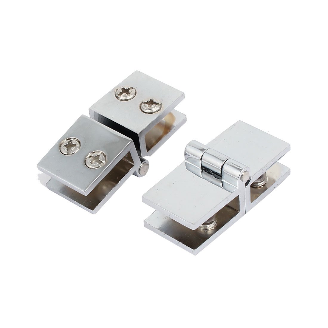 Sourcingmap Zinc Alloy 180 Degree Glass to Glass Door Hinge Glass Clamp Clips Holders 2pcs