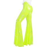 Nawgut Womens Sequin Flare Pant Sparkly High Waisted Leg Bell Bottom Glitter Trousers Night Out Clubwear