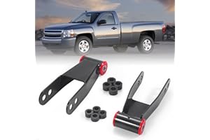 HRepair 2 Inch Suspension Rear Drop Lowering Shackles Kit fits for Chevy Silverado GMC Sierra 1500 Dodge Ram Ford F150 Ranger Leaf Spring Drop Shackle Kit丨410520-With Gasket