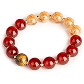 Healing Multi-Crystal Bracelets | Natural Tiger Eye, Citrine, Obsidian, Agate | for Wealth, Good Fortune, Inspiration, Passion, Confidence | Gift for Women Man all Ages | Adjustable Duarable Stretch(8-10mm)