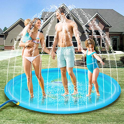 Ayeboovi Splash Pad Sprinkler Pad 67'' Kids Water Play Center Fun for Toddlers Boys Girls Summer Outdoor Water Pad Toy - Thumbnail 5