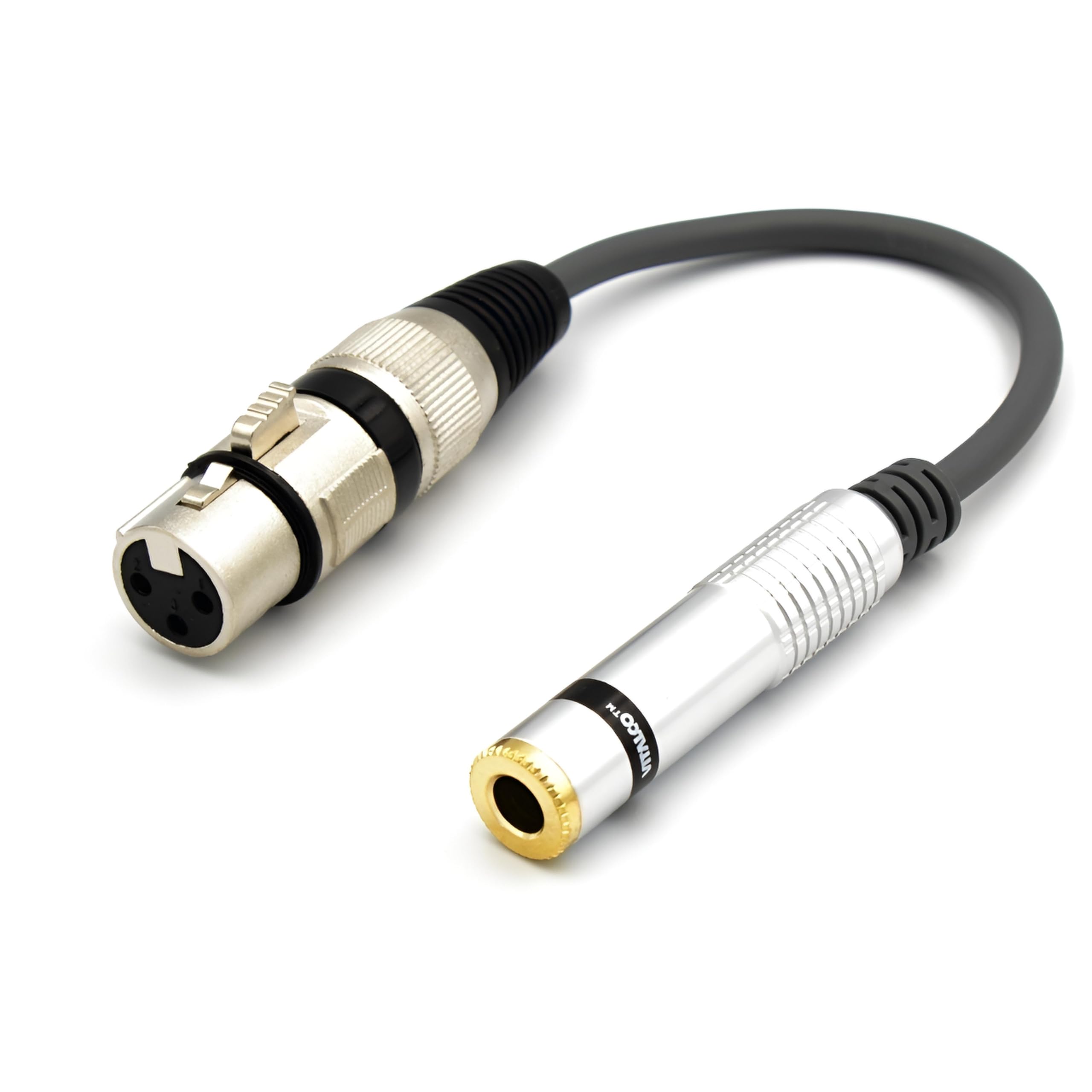 VITALCO XLR Female to 6.35 Jack Stereo Female Adapter 1/4 Jack TRS to 3 Pin Microphone Audio Cable