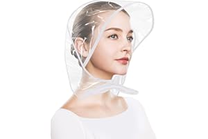 SelfTek 2 Pcs Rain Bonnet with Visor Clear Plastic Rain Hats, Waterproof Rain Scarf Pro-tect Hairstyle for Women Lady (Black)