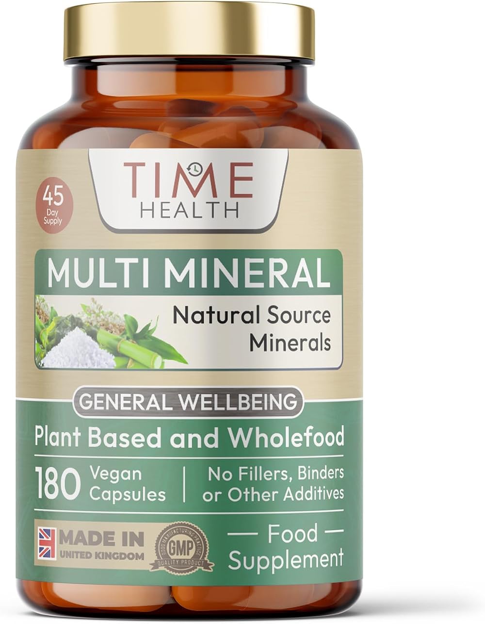 Time Health Daily Multi Mineral Plant-Derived 180 Caps UK Made