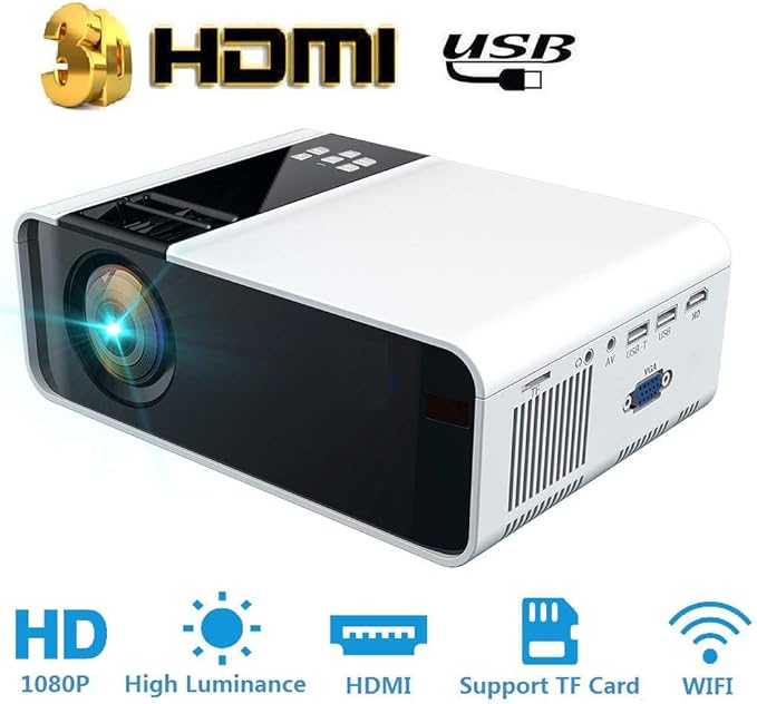 Hakeeta Proyector 3D portátil, Ultra-HD 1080P 8000 lúmenes ...