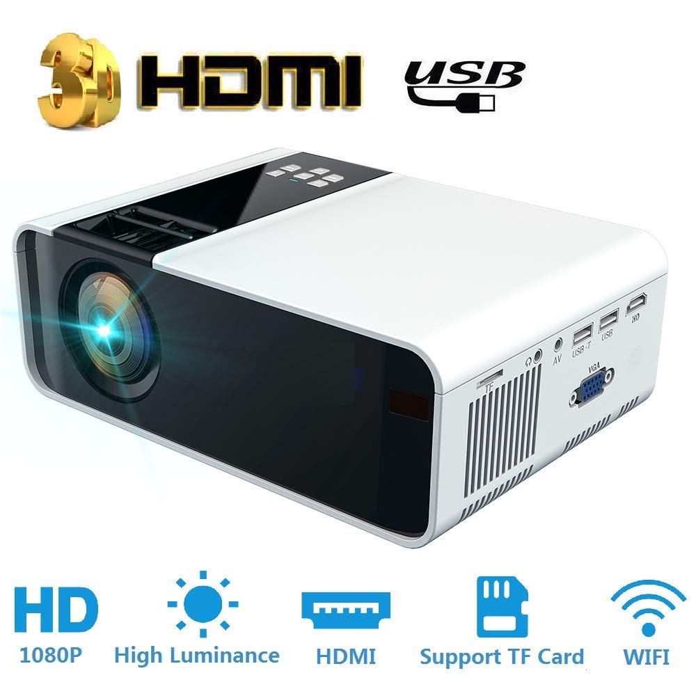 Hakeeta Proyector 3D portátil, Ultra-HD 1080P 8000 lúmenes ...