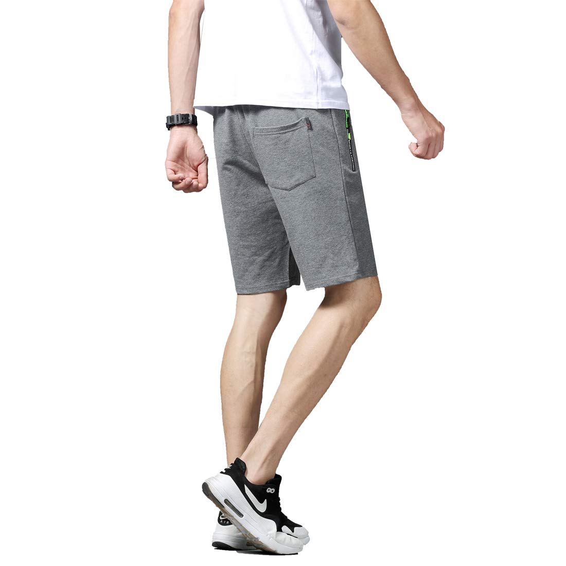 Tansozer Kurze Hosen Herren Shorts Sport Sommer Jogginghose Herren Kurz Shorts Baumwolle Gym Sweat Shorts Jogging Fitness Hose Grey S 4