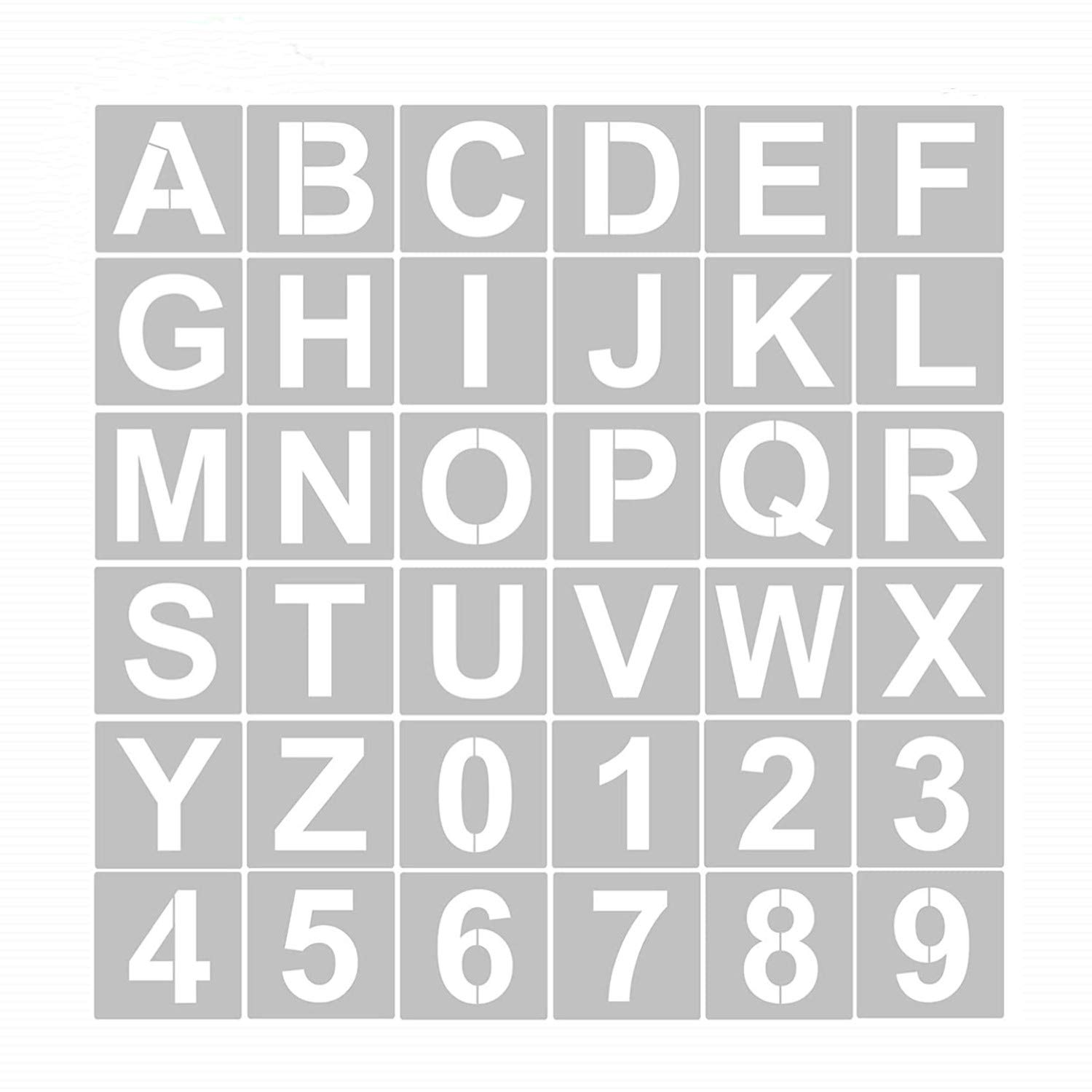 36 Pcs Letter Alphabet Stencils 3 inch Reusable Letter and Number Interlocking templates, Art Craft Letter Stencils for Painting on Wood, Glass, Canvas, Fabric, Wall, Rock, Chalkboard, Sign, Bistro