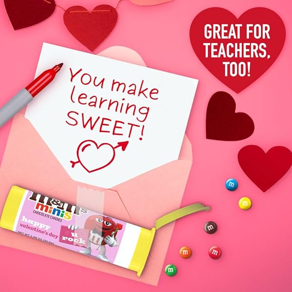 M&M’S VALENTINE MINIS MILK CHOCOLATE CANDY, VALENTINE’S DAY CANDY GIFTS BULK, 1.08 OUNCE TUBE (PACK OF 24)