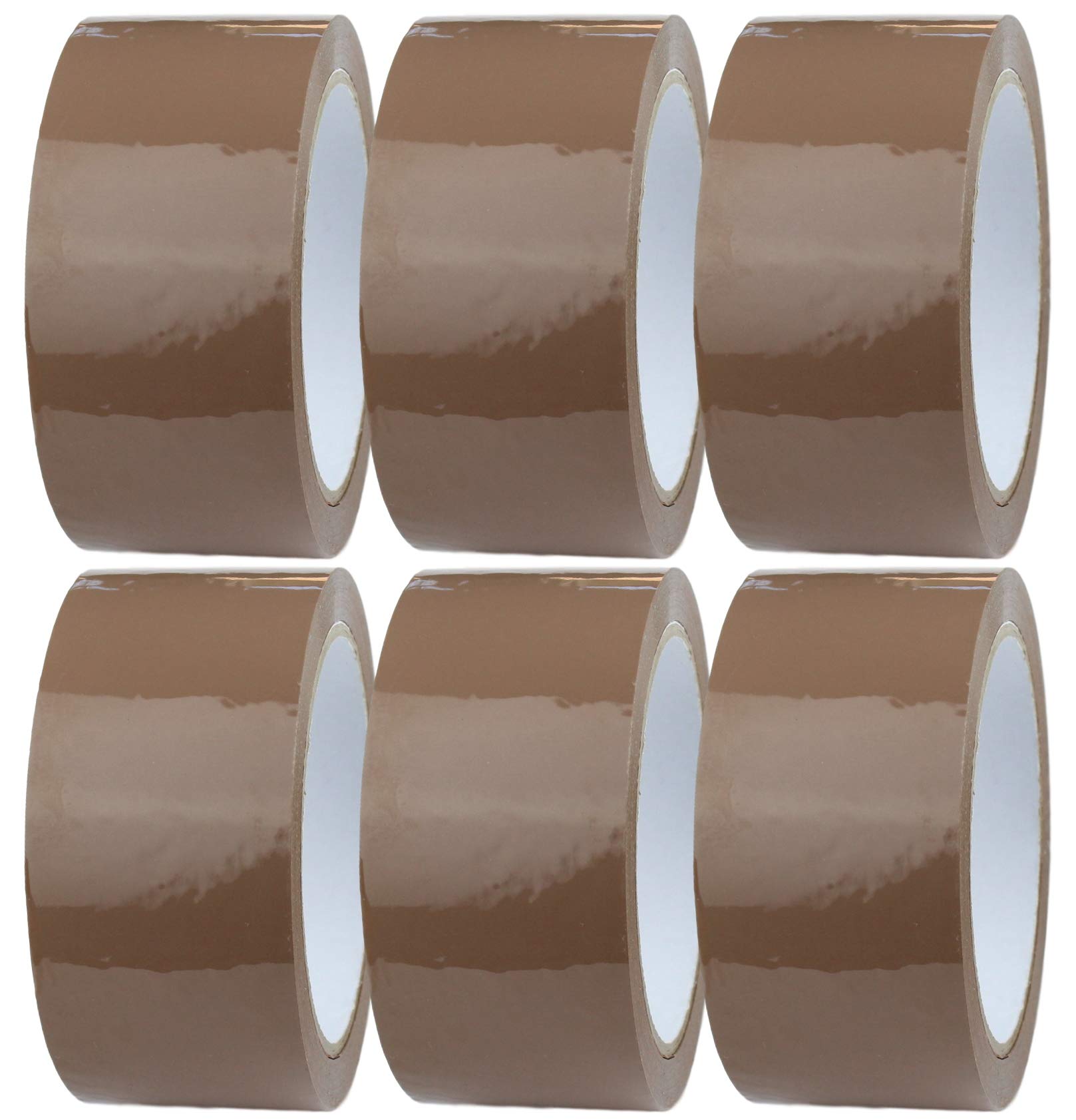 Crimson Starfish 6 x Brown Packaging Tape Rolls 48mm x 66m | Packaging Tape for Packing Parcels, Boxes, Postage, Moving House | Adhesive Parcel & Clear Packing Tape | Moving Out Essentials