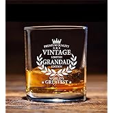 HKDesignGift Vintage World's Greatest Grandad Engraved Whisky Glass - Gift For Whiskey Drinker - Birthday Gift For Grandad - Best Grandad Ever - Gift For Father's Day