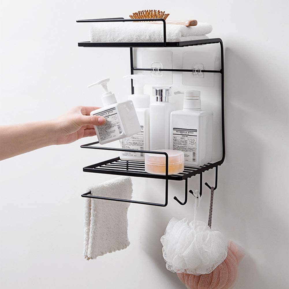 Dayish 2 Tier Metal Bathroom Shelf Bathroom Shelves Rack Organizer Self
