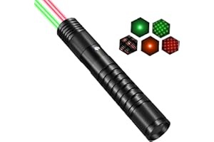 FUERKEEM 2 in 1 Green and Red Laser Pointer, Long Range Laser Pointer with Star Cap for Astronomy, Architecture, Outdoor Adventures