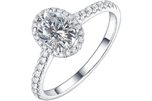 LRGKMCWTOB 925 Sterling Silver Halo Solitaire Engagement Ring Cushion Cut Cubic Zircon Diamonds Stone 925 Sterling Silver Engagement Wedding Band Ring for Women Jewelry-Making-Patterns 9