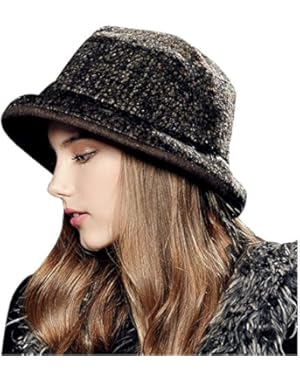 Winter Autumn Women Lady Girl Wool Bucket Hat Wide Brim Cap