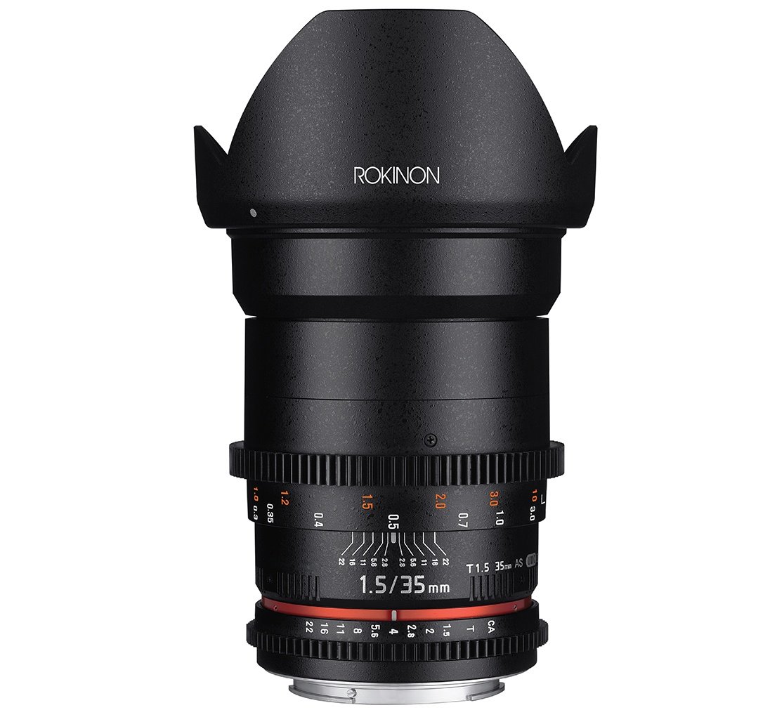 Rokinon Cine DS DS35M-MFT 35 mm T1.5 AS IF UMC Lente gran angular de cine de fotograma completo para Olympus y Panasonic Micro Four Thirds, negro