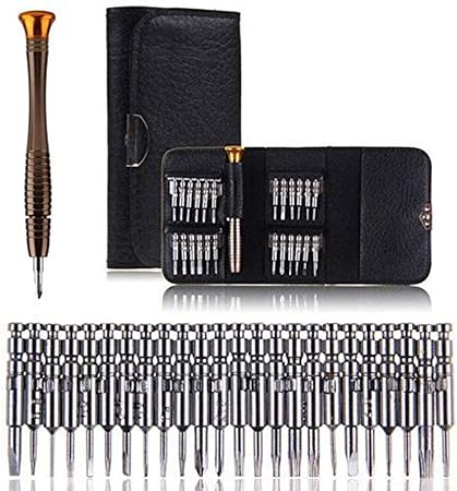 Tournevis Precision Mini 25 En 1 Kit De Tournevis Precision Outils De Reparation Tournevis Outils Set Etui En Cuir Pour Iphone Portable Laptop Montre Jouets Lunettes Bijoux Etc Amazon Fr Bricolage