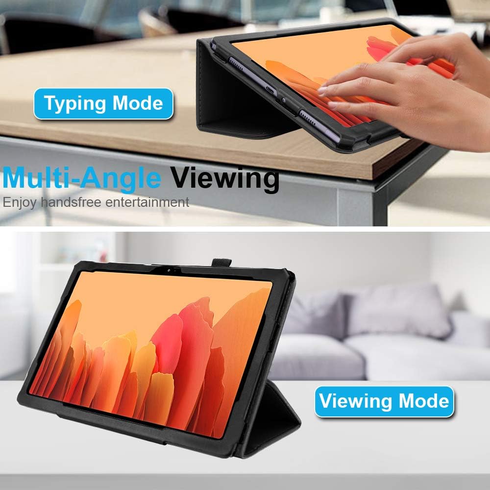TECHGEAR Leather Case for Samsung Galaxy Tab A7 10.4" (SM-T500 / T503 / T505 / T509) Premium PU Leather Slim Folio Stand Smart Case Cover with Hand Strap - Image 4