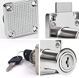 Mclcvp7re 4 Sets Zinc Alloy Security Drawer Locks Cabinet Mailbox Cam Lock w/ 4 view 2
