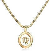 PAVOI 14K Gold Plated Unique Floating Astrology Pendant Necklace for Women - Horoscope Charm Necklace - Dainty Zodiac Gifts