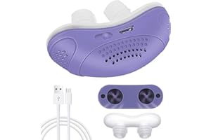 CRISLAN Electric Anti snoring Devices, Snore Stopper with Double Eddy Current for Comfort & Easy Breathing, Effective Snoring Solution for Men & Women All Nose Shaped to Improve Sleep, Purple, 1pcs