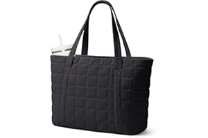 Narwey Tote Bags for Women, Puffer Quilted Work Tote Bag Women for Travel, Gym, Beach with Cup Holder & Laptop Compartment