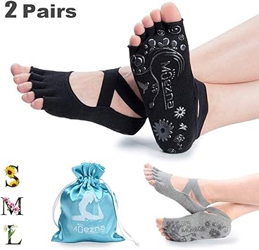 Amazon.com: Muezna Calcetines de yoga antideslizantes para ...
