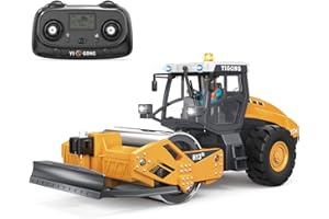 TOUCAN RC HOBBY 1/50 RC Road Roller RTR Mini Electric Remote Control Construction Vehicle Metal Blade Lights Sounds Effect Fi