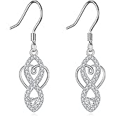 HKPATOP Celtic Knot Earrings 925 Sterling Silver Infinity Dangle Drop Earrings Irish Celtic Jewelry Gifts for Women