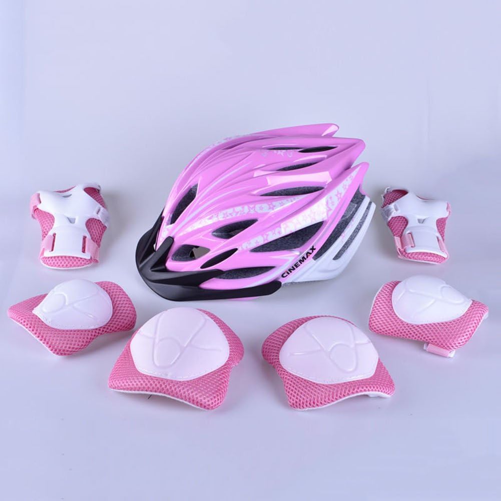 CJC Child Protector Skateboard Helmet Suits, Knee Pads Elbow Protector Bracers 7 Pieces/Sets Scooter Bicycle Roller Skating