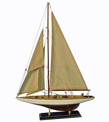 Navyline Holz Modellschiff Einmaster Segelschiff fertig Standhalterung