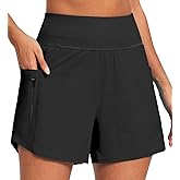 IUGA 5'' Swim Board Shorts Women High Waisted Beach Shorts for Women Quick Dry UPF 50+ Swimsuit Bottoms with Liner