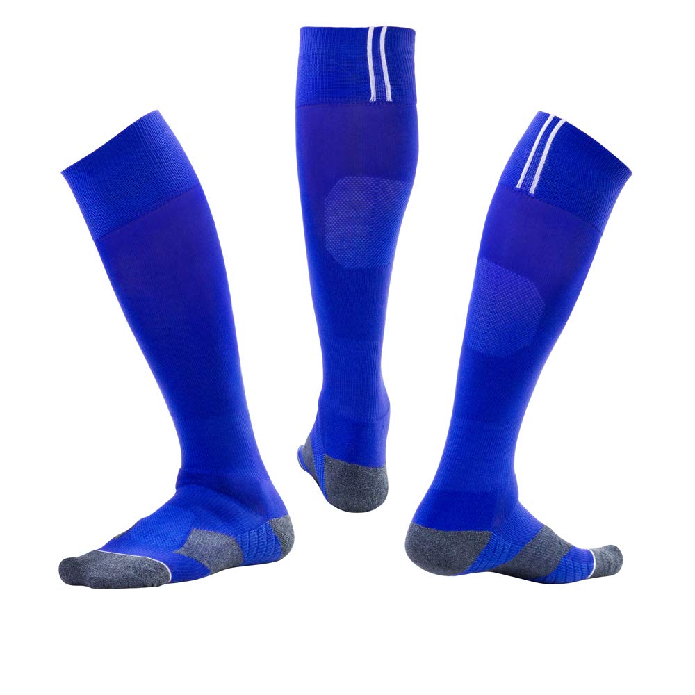 SKeshine Men & Women Football Sock Soccer Rugby Hockey Socks (Blue, UK10-14)