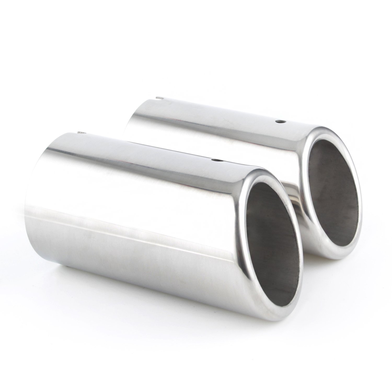 TAKPART 2 Pcs Stainless Steel Exhaust Tailpipe Muffler Tip Trim End Pipe Compatible With Scirocco 2008-2014 Golf VI VII