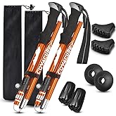 Covacure Hiking Poles Collapsible, 7075 Aluminum Trekking Poles, 2-Pack | Adjustable Height, Upgraded Quick Lock, Cushions Every Step, Lightweight Hiking Sticks with Comfort EVA Grips for Men/Women