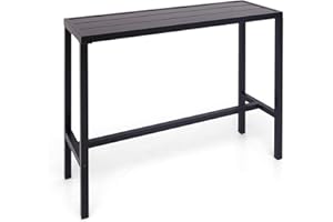 Virvla Outdoor Bar Table 45'' Patio Pub Height Dining Table with Waterproof Top for Hot Tub, Garden, Backyard, Indoor