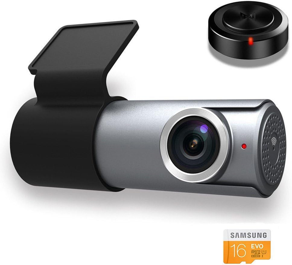 Modohe Smart Car Dash Cam Camera, 1080P Full HD Wi-Fi Car DVR Mini Digital Driving Video Recorder, 152 Degree Wide Angle G-Sensor, Night Vision, Includes 16GB sd card, supports up to 64GB TF Card