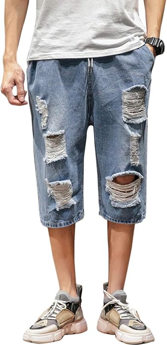 Mens Long Jean Shorts Below The Knee 