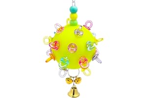 Btgghytr Colorful Hanging Bird Toy Chewable Rubber Ball Parrots Chewing Toy for Parrots Cage Enrichment