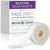 Fade Away Silicone Scar Tape Roll for Surgical Scars, Medical Grade, 6 ft | Silicone scar tape roll; cut custom strips to fit each scar and help reduce unused material vs. pre-cut silicone scar sheets.