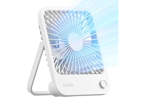 JISULIFE Desk Fan Battery Rechargeable, 4500mAh 180°Foldable Portable Personal Fan, 4 Speeds Adjustable Long Battery-life for Home Office Travel Outdoor Gifts for Women Men-White