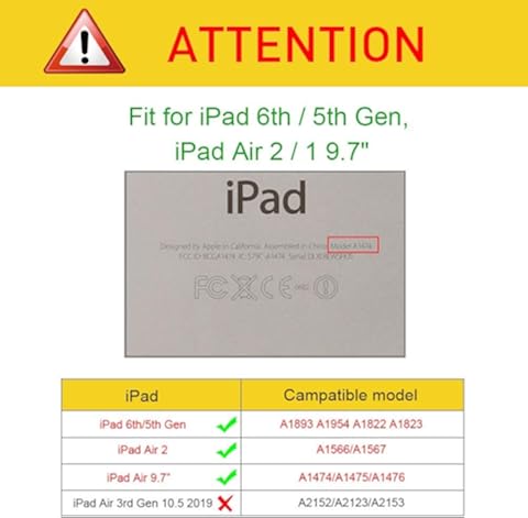 Búmina - Funda de piel sintética con función atril para iPad 9.7 2018 2017 (6ª generación, 5ª generación), iPad Air 2/iPad Air, color azul y rosa multicolor Color_5