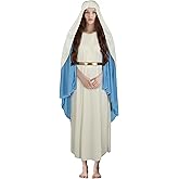 JPXH Virgin Mary Costume, Adult Robe, Women's Costume, and Jesus Role-Playing for Halloween and Christmas
