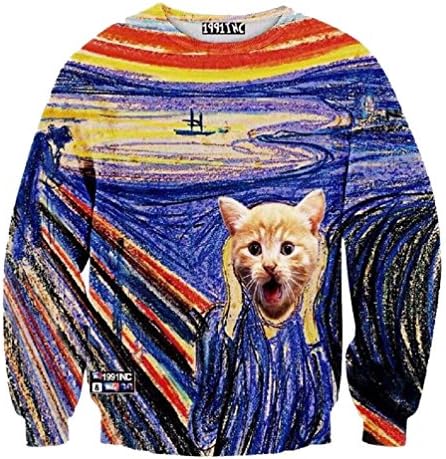 Sweatshirt The Scream Painting Sweats Sport Tops Sweater Pullovers (Medium, Painting)