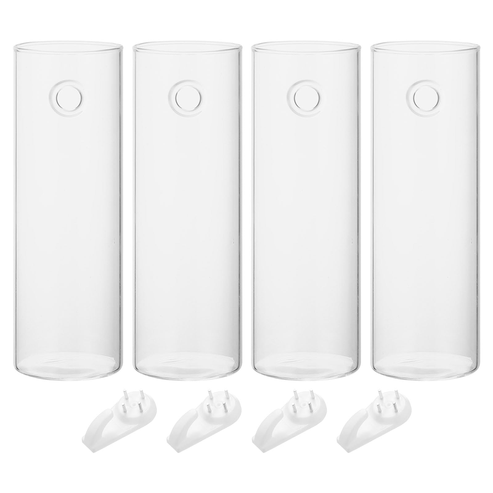 PATIKIL Wall Vases for Flowers, 4 Pcs Planters Hanging Glass Cylinder Terrariums Propagation Station for Home Office Decor Housewarming Gifts