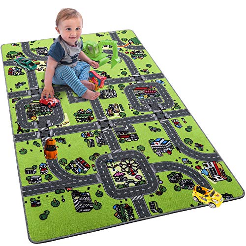 Kids Carpet Play Mat Rug Large 48" x 72" City Life Great for Playing